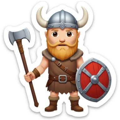 realistic Danish Viking with an ax in his hands sticker