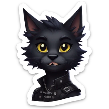 Edgy sharp anthro punk black cat animal furry by Falvie, LiLaiRa, griffsnuff, AngieWolf sticker