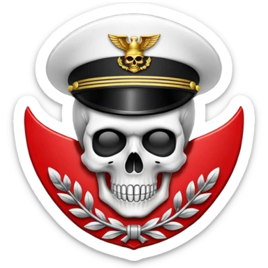 petty officer rank in black and red with a sull sticker