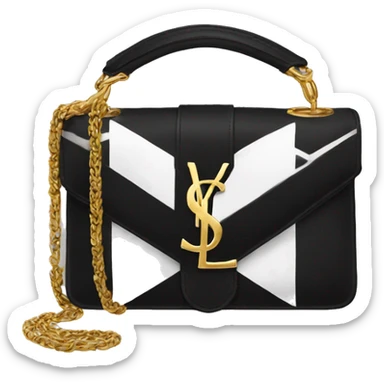 Black and white YSL bag with gold chain  sticker