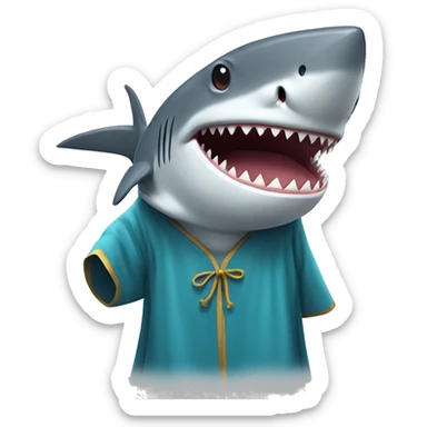 Shark with a robe sticker