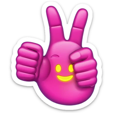 Produce a neon style emoji of a thumbs-up hand gesture. sticker