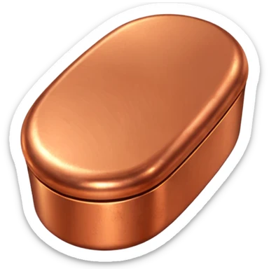 Create an Android-style emoji of a copper ingot. Make it simple, flat, and cartoon-like with bright copper colors, soft shading, and clean rounded shapes. Avoid realism and keep the design consistent with modern Android emoji aesthetics. sticker
