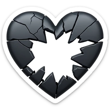 Broken black heart sticker