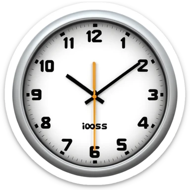 wall clock showing 8 am sticker