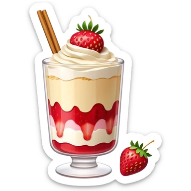 Strawberry parfait with pocky sticker