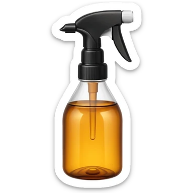 Spray bottle amber black spray top sticker