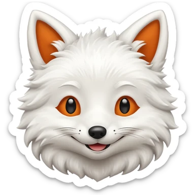 happy white fox sticker