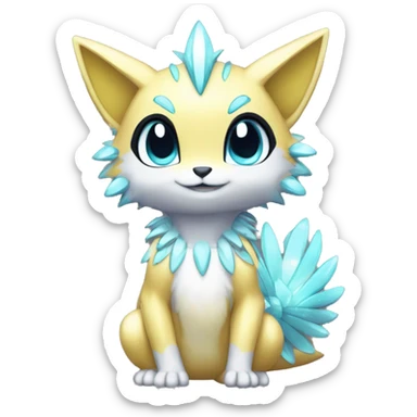 a anthro chibi-style shiny sparkle-Fakémon-hybrid full body sticker