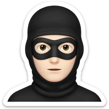 man in black balaclava with no eyes and mouth  sticker