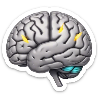 A **human brain** with a protector energy of negative thoughts radiating loving thoughts while it rewires itself sticker