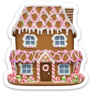 Girly gingerbread house  sticker
