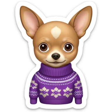 
 Standing all tan deer-head chihuahua wearing a sweater sticker