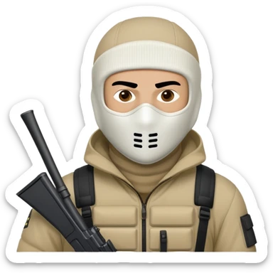 Man with ski mask on and Glock  sticker