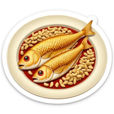 fish and peanut indonesian food sticker
