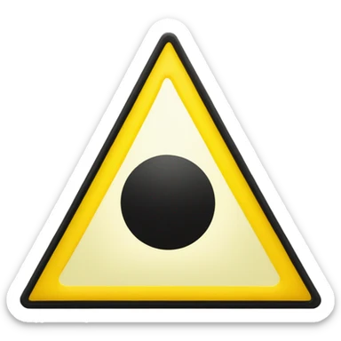 alert road sign tirangular shape, with yellow background and clear black color exclamation  mark ("!") at center sticker