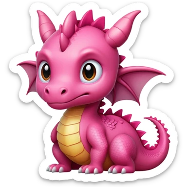 Pink dragon is shy sticker