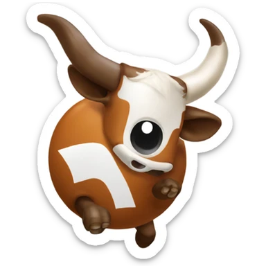 Longhorn mascot attacking a buckeye sticker