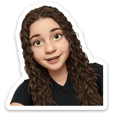 smiling girl indoors with plant sticker