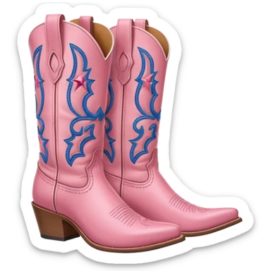 Pink cowboy boots sticker
