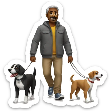 Man walking dogs sticker