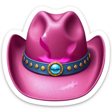 Pink cowboy hat sticker