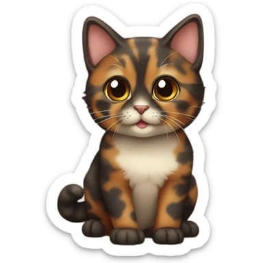 cute tortoiseshell cat sticker
