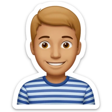 stripped shirt wearing man sticker