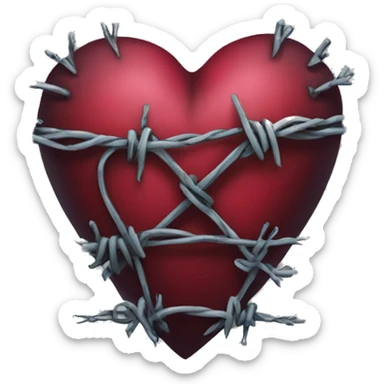 gothic heart with barbed wire sticker