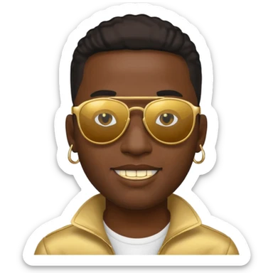 Black man with gold grills and sun glasses sticker