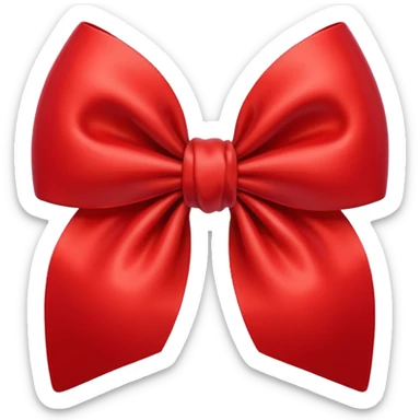 red bow, tied neatly, emoji style sticker
