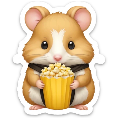 hamster holding pop corn sticker