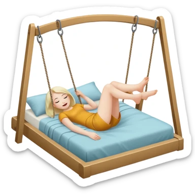 Laying on bed swinging feet  sticker