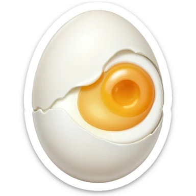 A peeled egg sticker