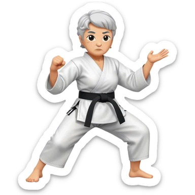 grandma karate with black belt sticker