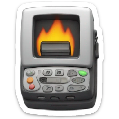 90s beeper on fire sticker