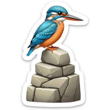 kingfisher bird on top of a tower sticker