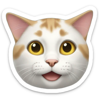 The cat asks for food sticker