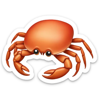 Crab wearing a winter coat sticker