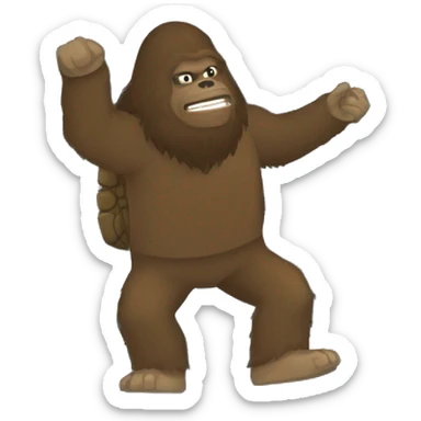 Sasquatch and turtle ugly christmas sweater sticker