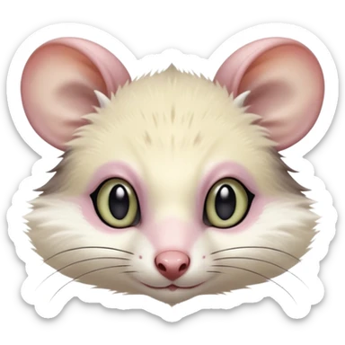 White soft natural realistic romantic vintage antique divine beautiful elegant pretty precious cute young youthful  Fakémon-Pokémon-alien-opossum-feline-rodent-hybrid-creature sticker