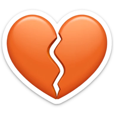 Make a half gray and half orange heart emoji (left is gray and right is orange) sticker