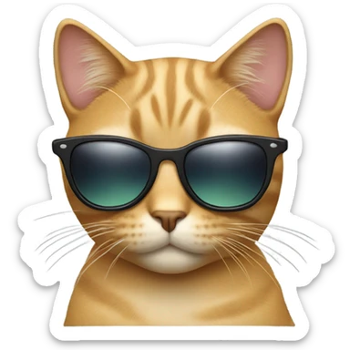 Cat with sunglasses sticker