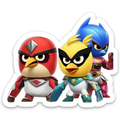 angry birds but power rangers sticker