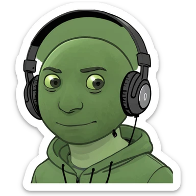 A guy with headphones sticker