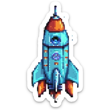 Rocket with fins sticker