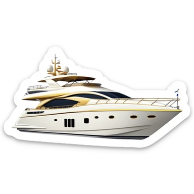 Luxury Yacht - Azimut 72 (Model Year: 2020) (Iconic colour: White with gold trim) sticker