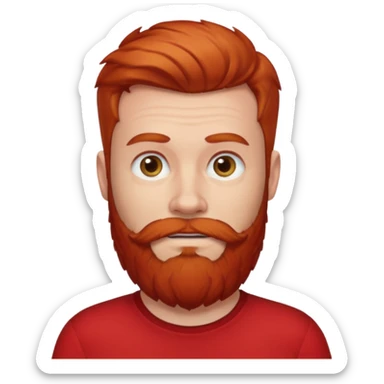 red bearded man with red shirt sticker