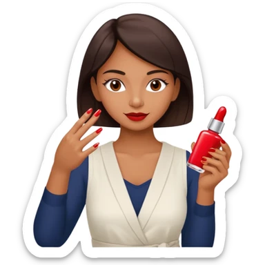 carita pintandose las uñas sticker