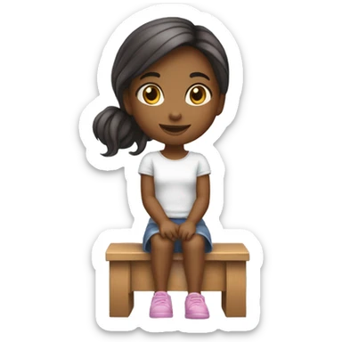 Petite fille métisse fait de la balançoire sticker